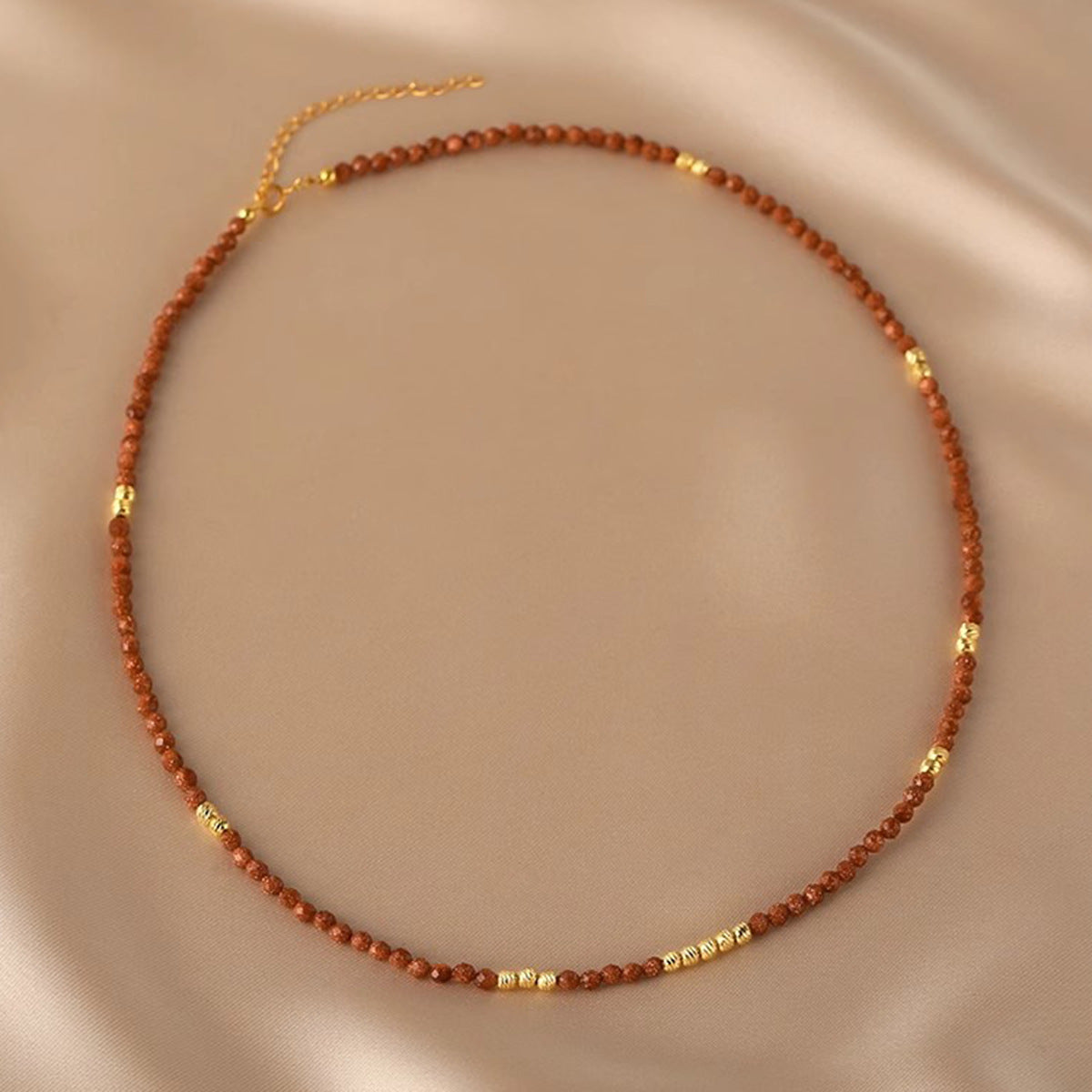 Luxury Vintage Goldstone Necklace