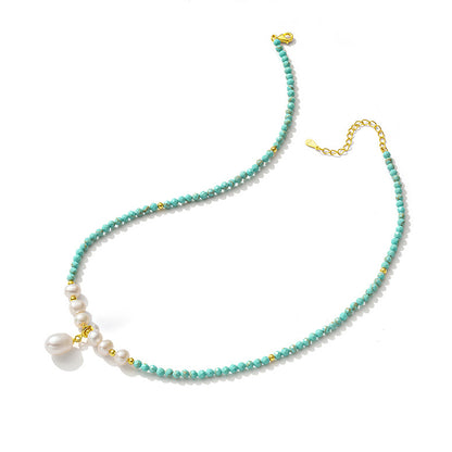 Natural Freshwater Pearl Turquoise Necklace