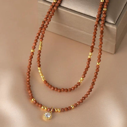 Luxury Vintage Goldstone Necklace