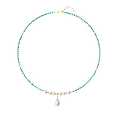 Natural Freshwater Pearl Turquoise Necklace