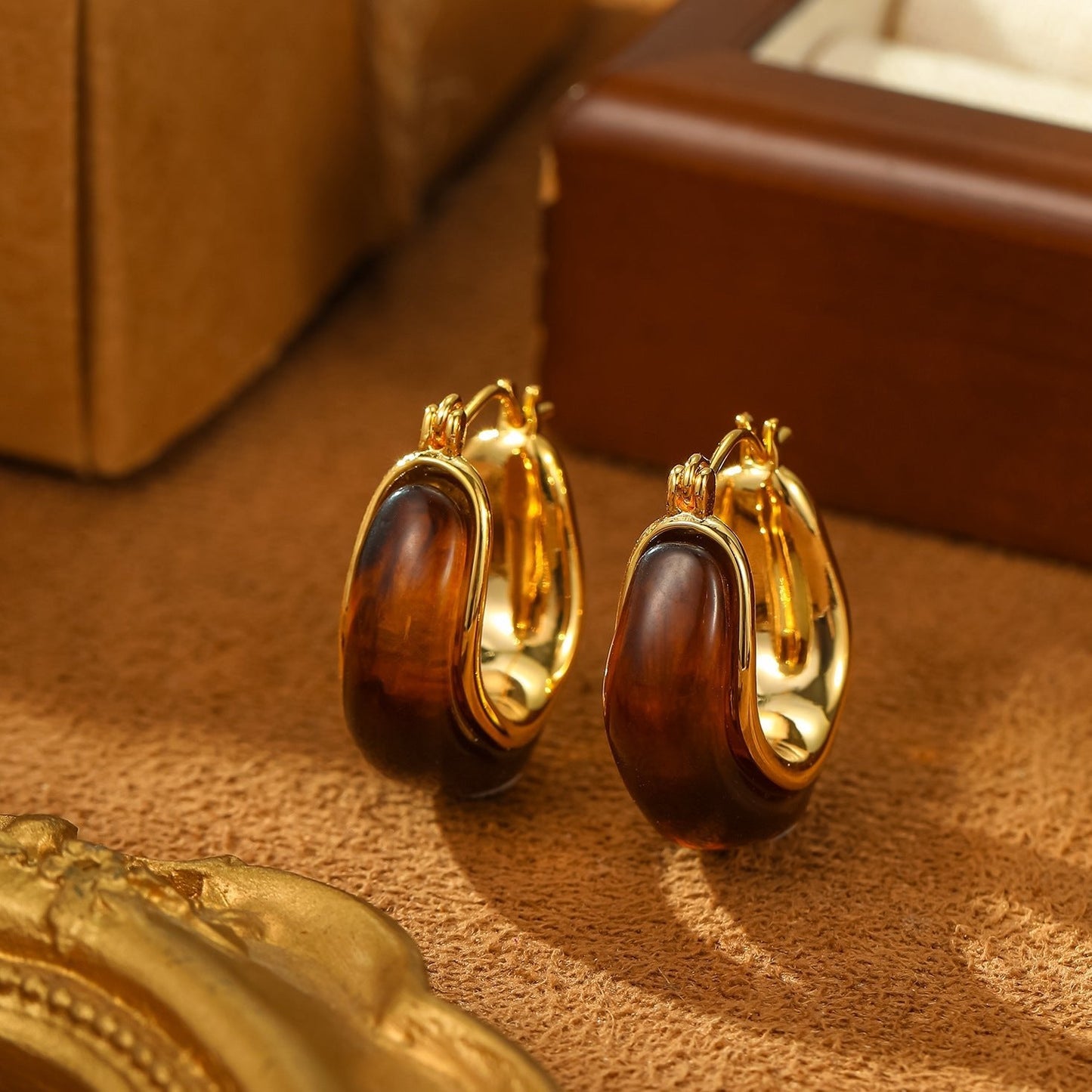 AuraCircles-New Retro Maillard Earrings