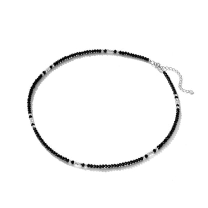 Elegant Black Crystal Collarbone Necklace