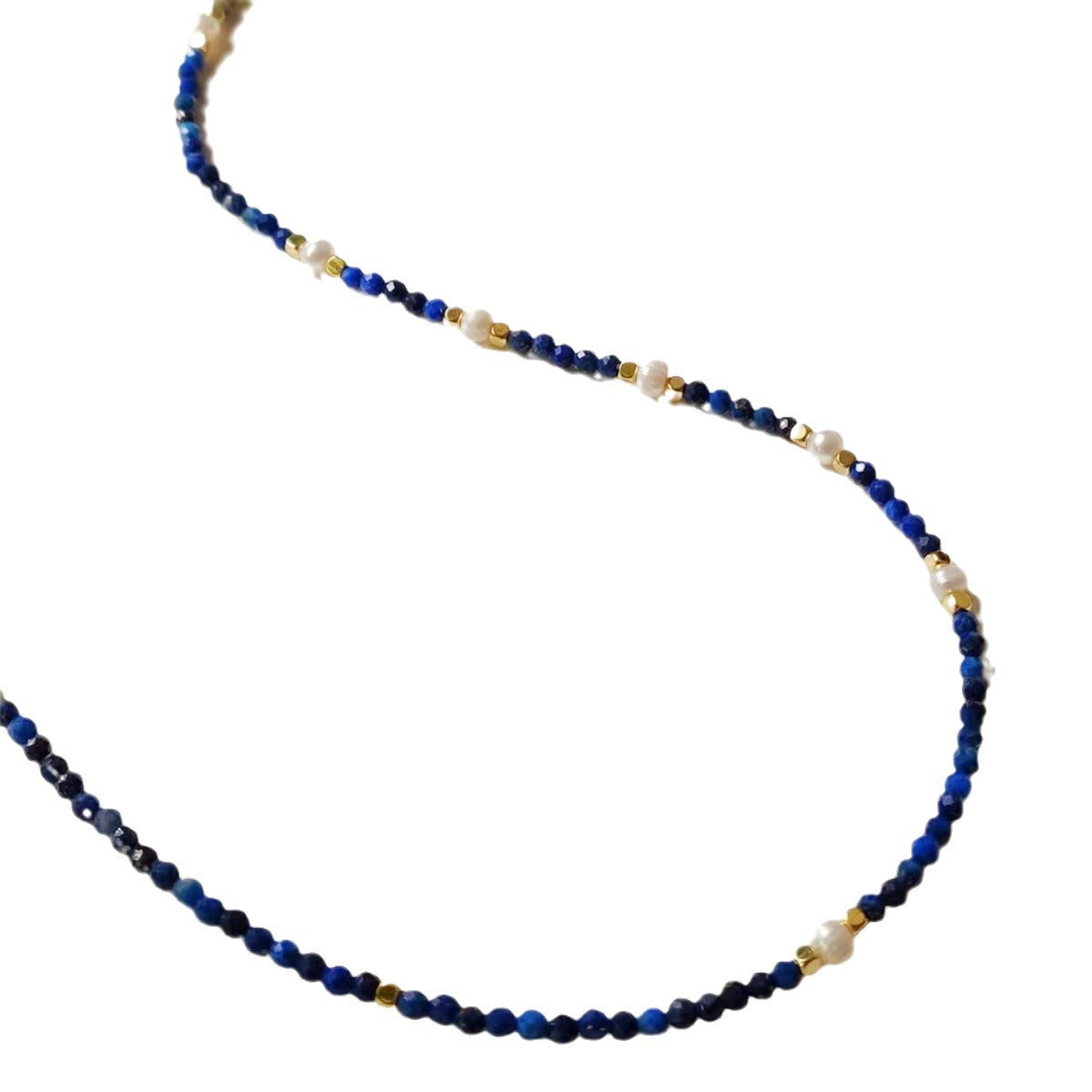 Elegant Lapis Lazuli Beaded Pendant Necklace-5