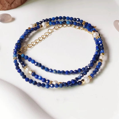 Elegant Lapis Lazuli Beaded Pendant Necklace