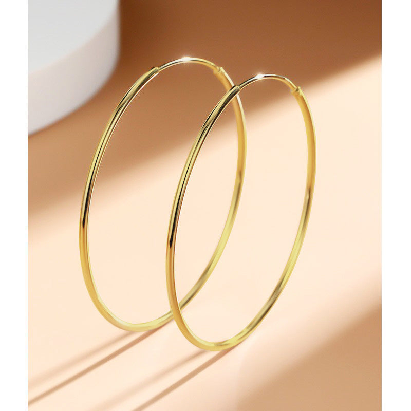 18K gold 925 sterling silver hoop fashion earrings